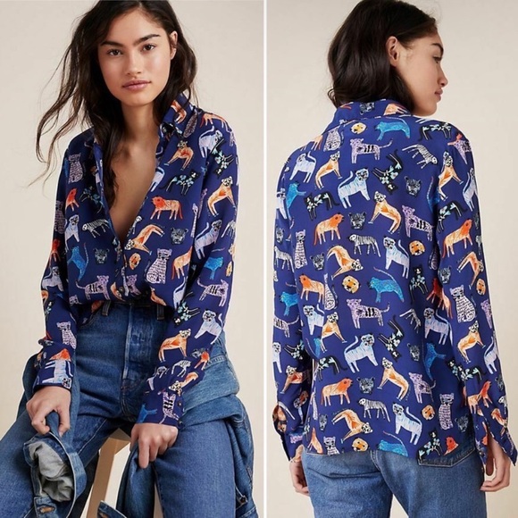 Anthropologie Tops - - Anthropologie Carolyn Gavin Mariposa Silk Blouse